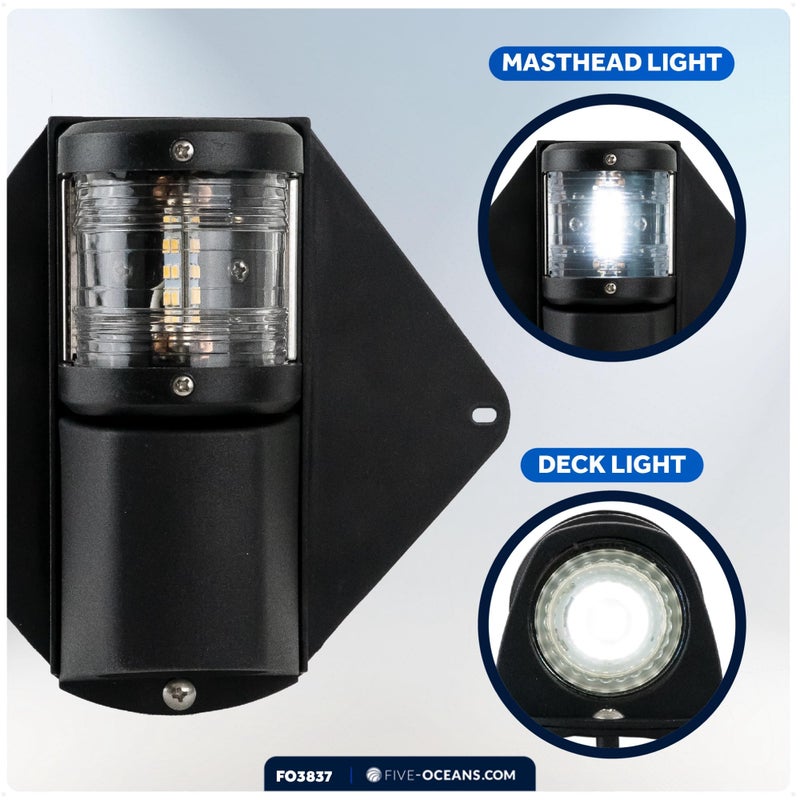 Five Oceans Combination Masthead and Deck Light, LED Masthead Deck Spreader Light, 12V, Vertical Mount for Sailboat - FO3837 - Image 5